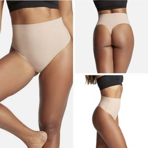 Yummie Kenna Mid Waist Shaping Thong Almond New With Tag Size XL